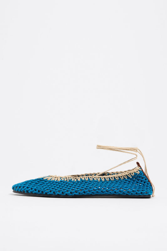 Electric blue crochet ballerina