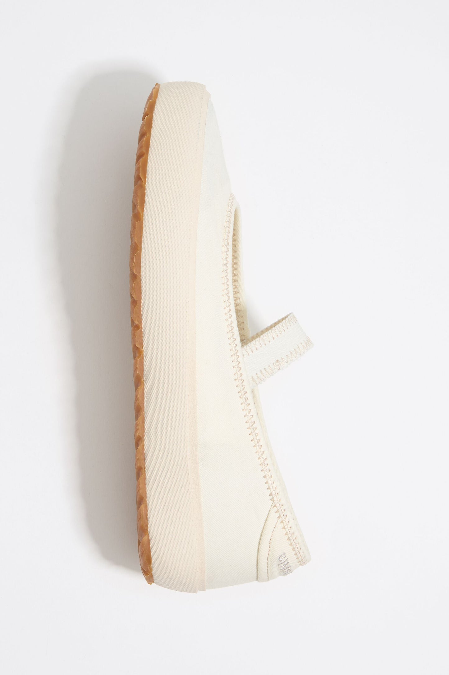 White canvas vulcanized ballerina sneaker