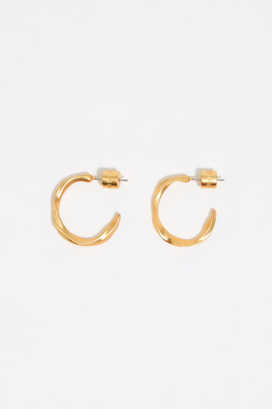 Matte gold uneven hoop earrings