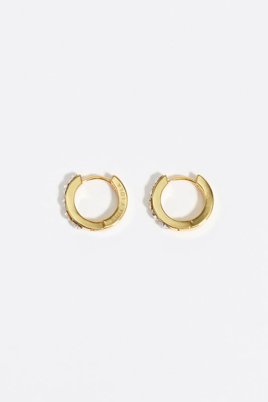 Crystal golden hoop earrings