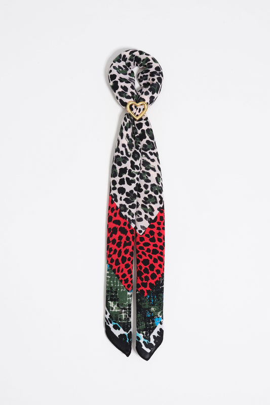 Animal print borders scarf bag charm