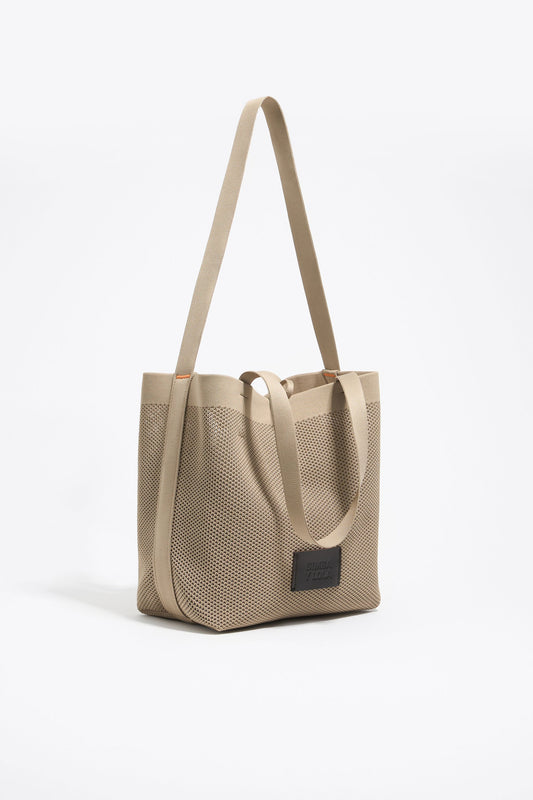 Medium beige Flyknit shopper bag
