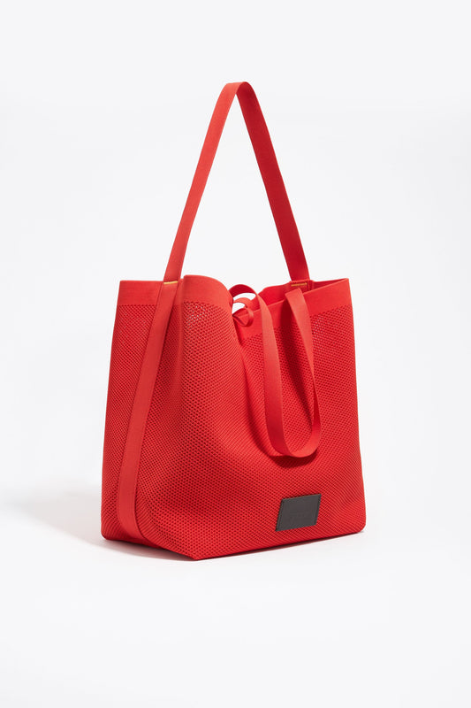 Large tomato nylon Chihuahua shopper bag