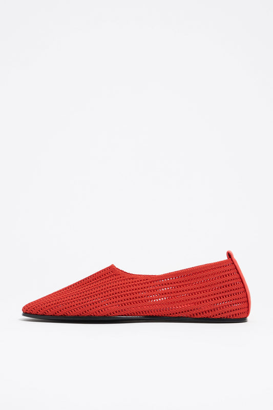 Red flyknit ballerina
